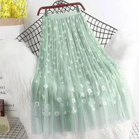 Daisy Mesh Midi Skirt - Festigal