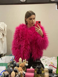 Shaggy Faux Fur Jacket Coat - Festigal