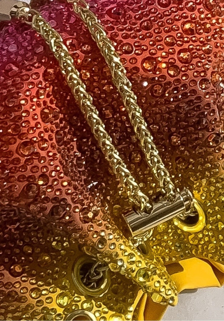 Rhinestone Ombre Bucket Bag - Festigal