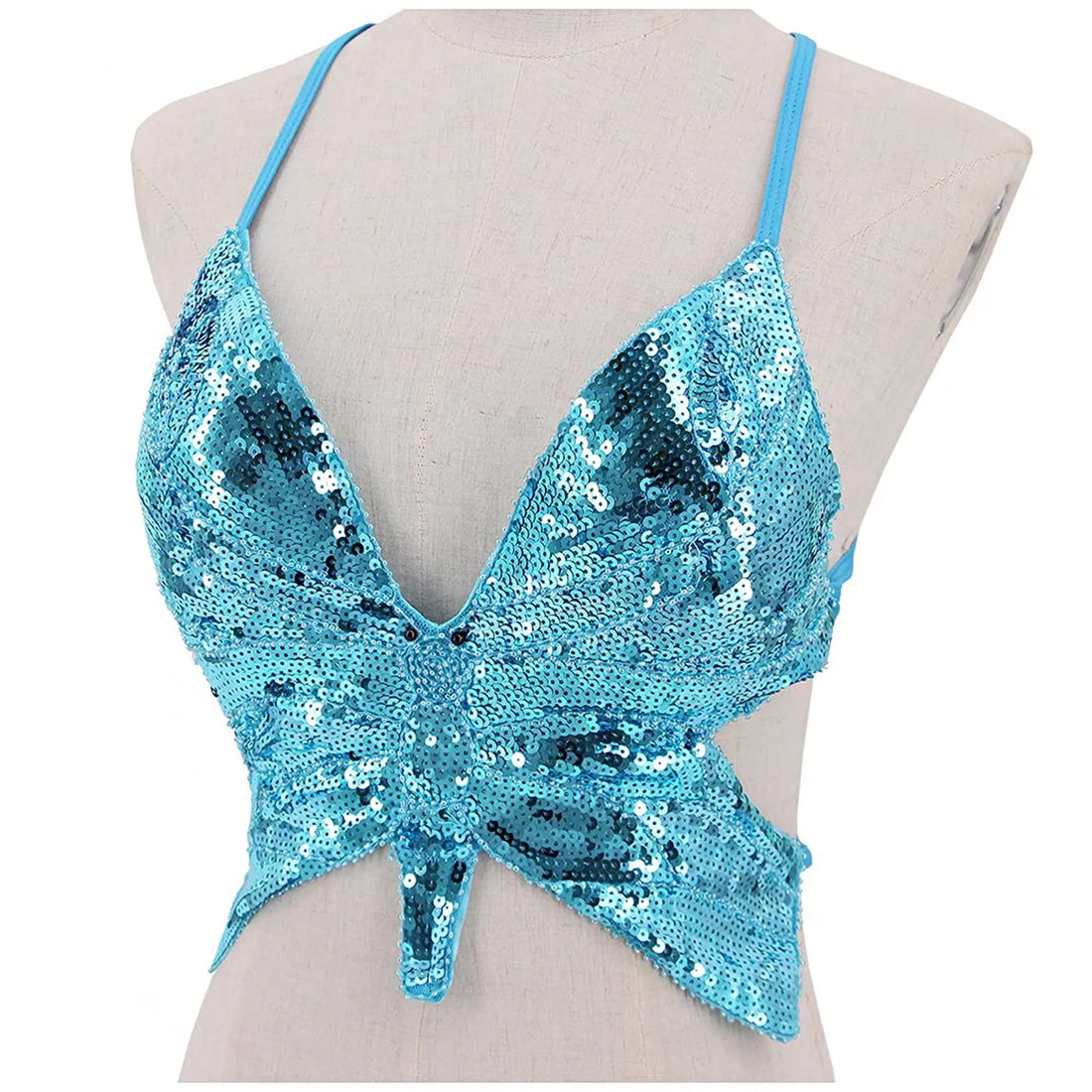 Butterfly Sequin Festival & Carnival Crop Top - Festigal