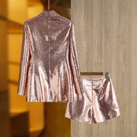 Glitter Sequinned Blazer Shorts Suit - Festigal