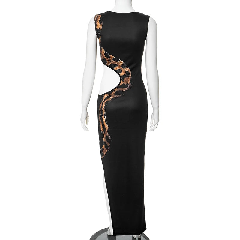 Snake Cut Out Maxi Dress - Festigal