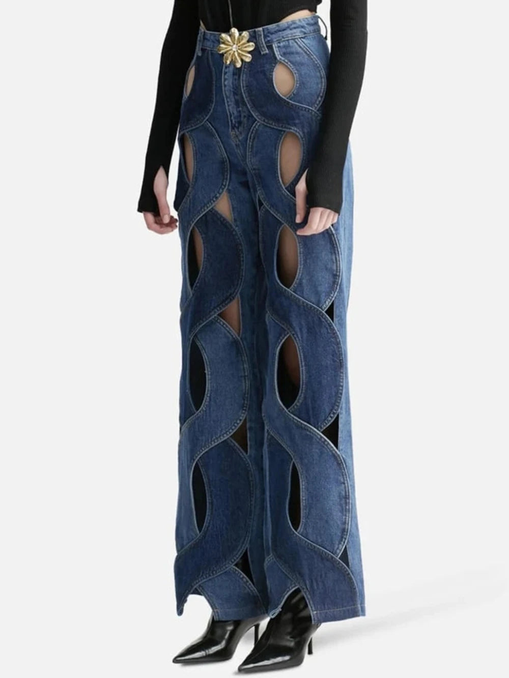 Black and White Striped Flares - Festigal