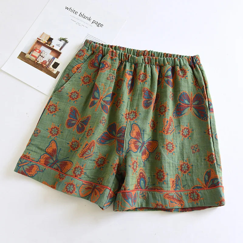 Vintage Style Cotton Woven Shorts - Festigal
