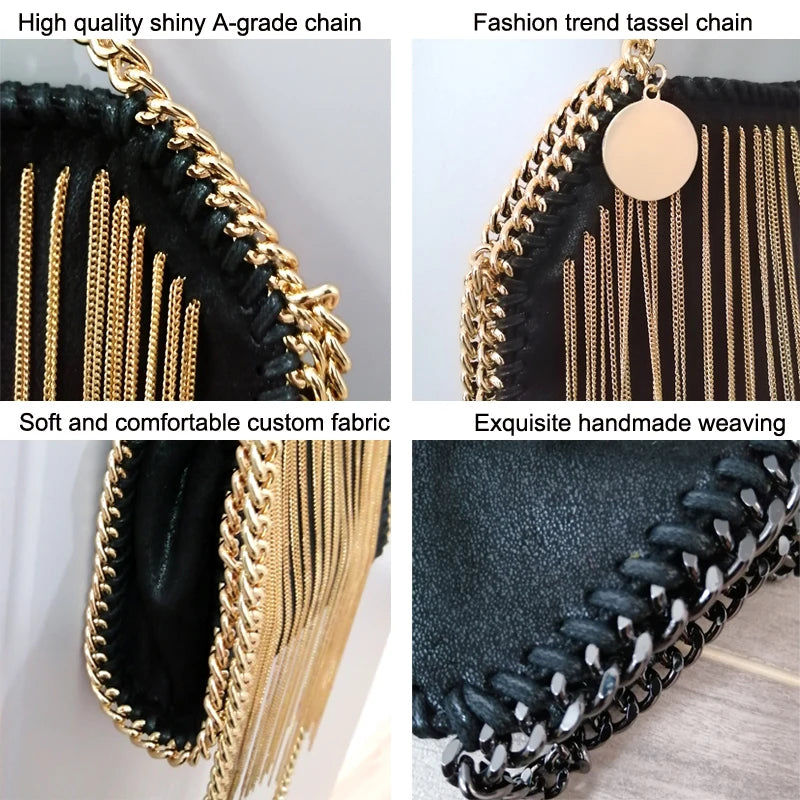 Faux Leather Tassel Bag - Festigal