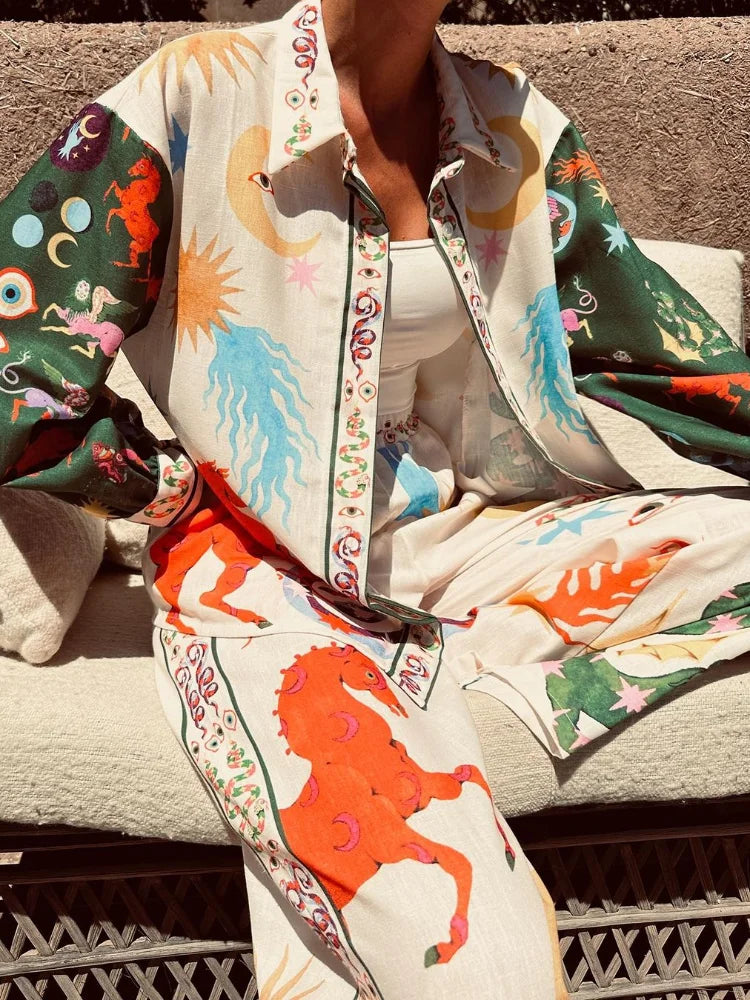 Celestial Animal Print Two Piece Co-ord - Festigal