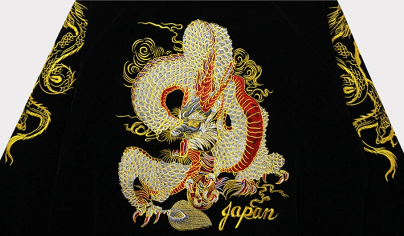 Men's Embroidered Japanese Dragon Jacket - Festigal