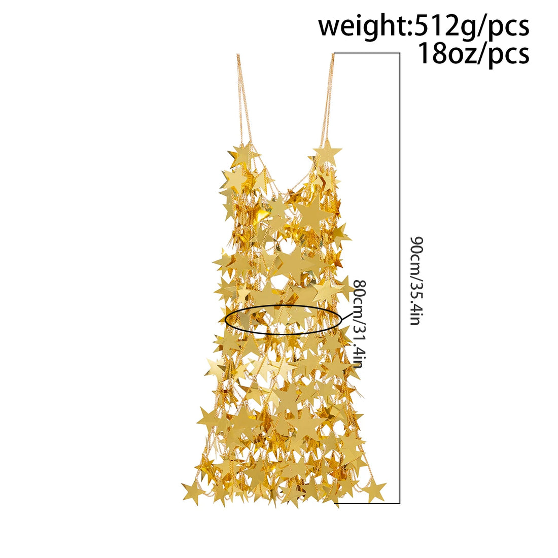 Star Sequin Tassel Chain Dress - Festigal