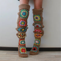 Granny Square Thigh High Socks - Festigal