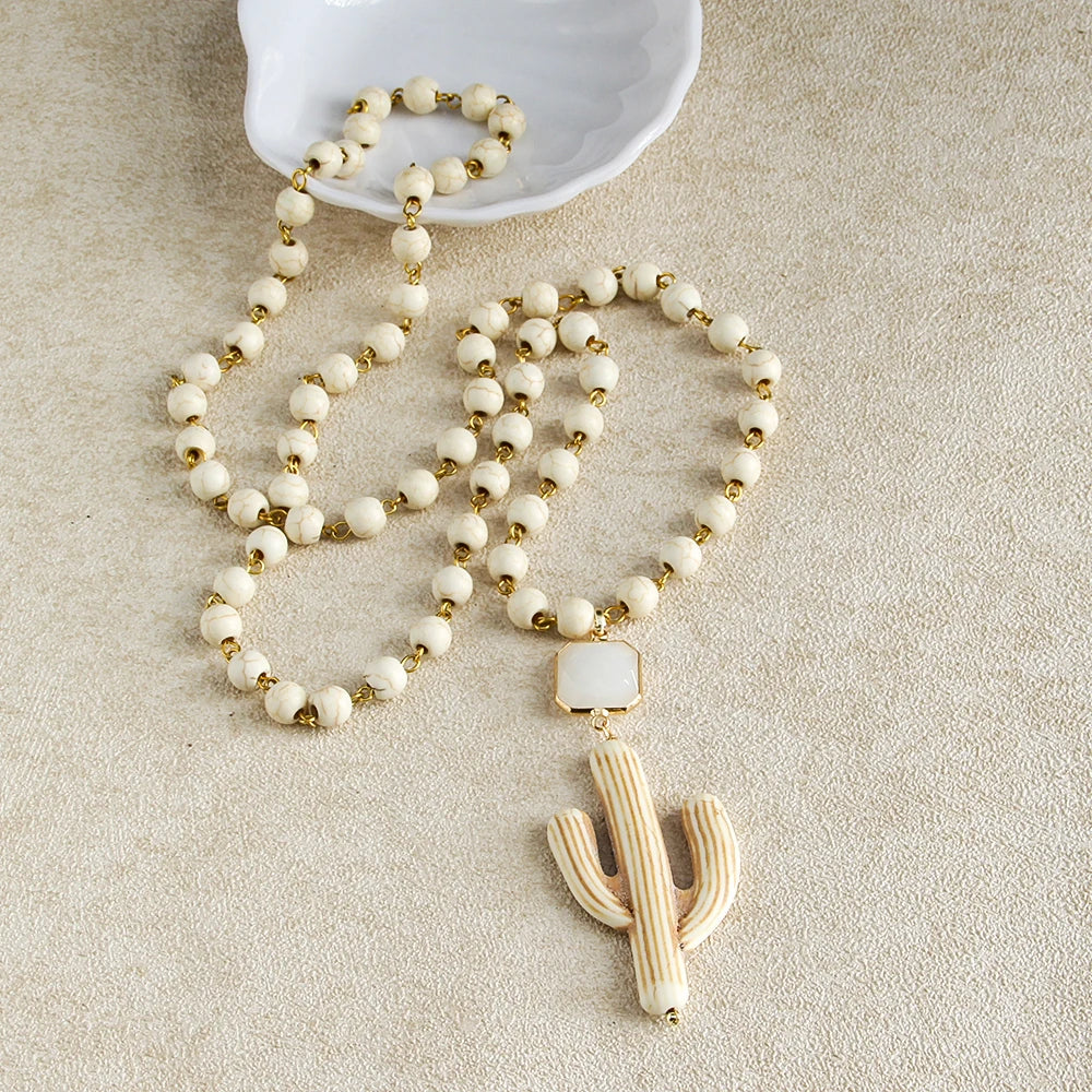 Beaded Cactus Necklace