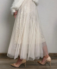 Sequin Mesh Midi Skirt - Festigal