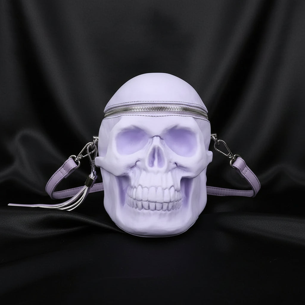 3D Velvet Skull Crossbody Bag