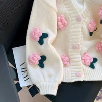 3D Flower Knit Cardigan - Festigal