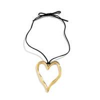 Extra Large Hollowed Heart Pendant Necklace - Festigal