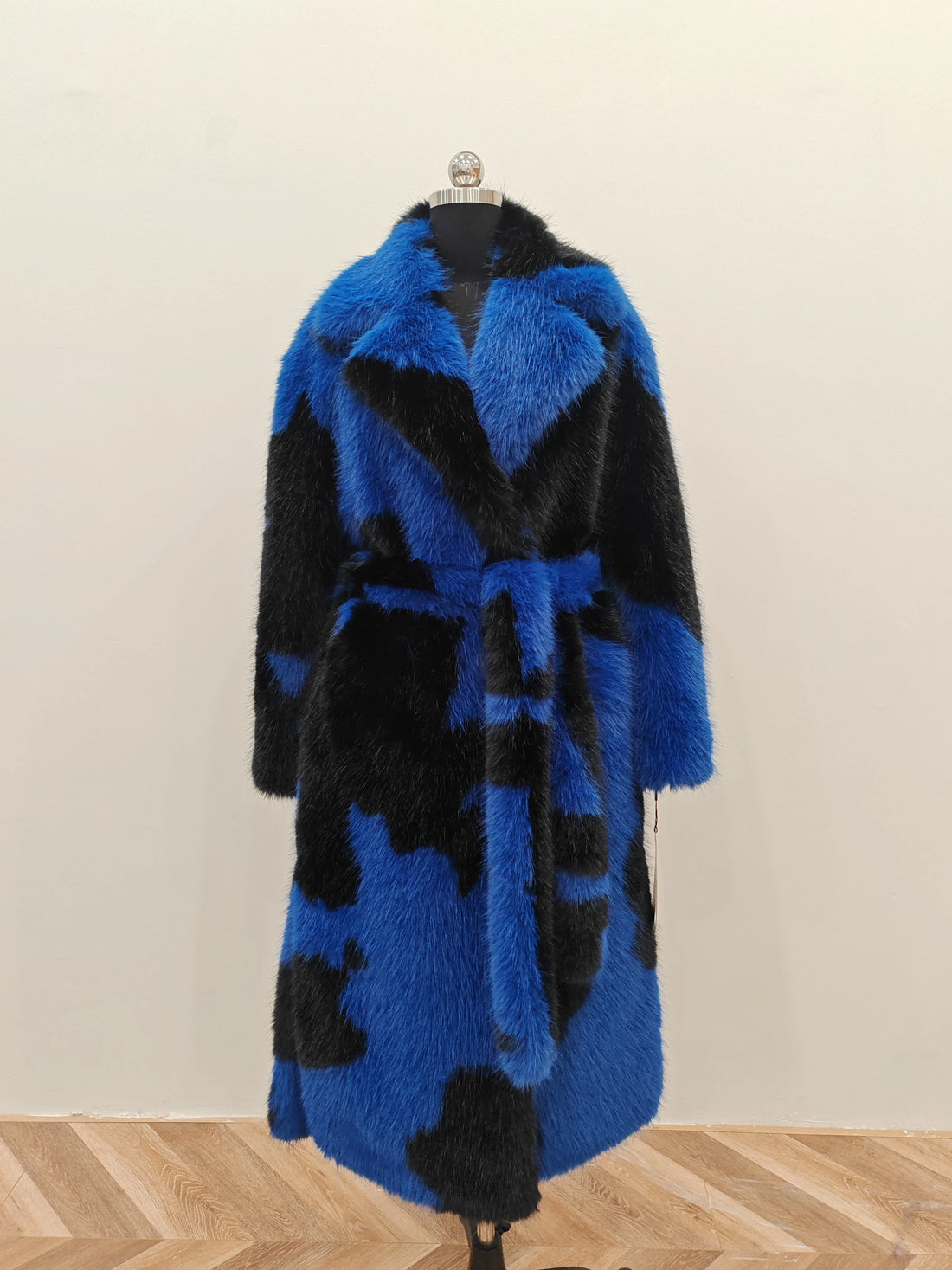 Faux Mink Fur Contrast Coat - Festigal