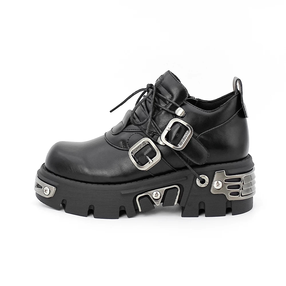 Futuristic Metal Platform Shoes - Festigal