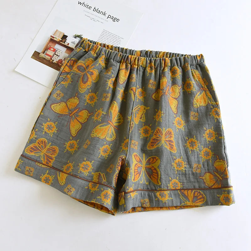 Vintage Style Cotton Woven Shorts - Festigal