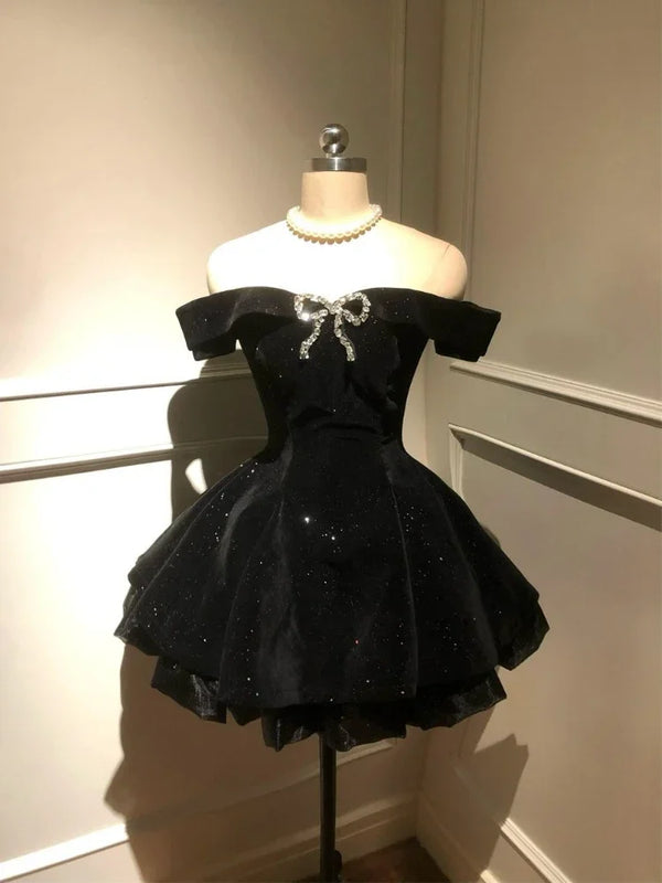 Velvet Glitter Skater Dress - Festigal