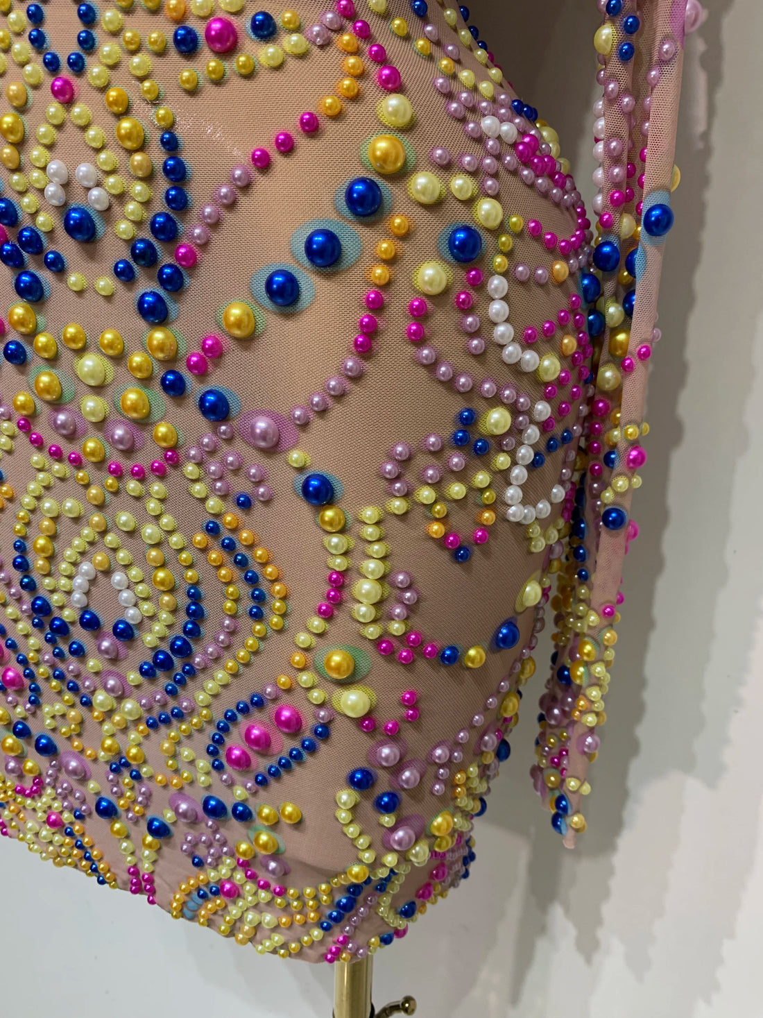Rainbow Embellished Long Sleeved Dress