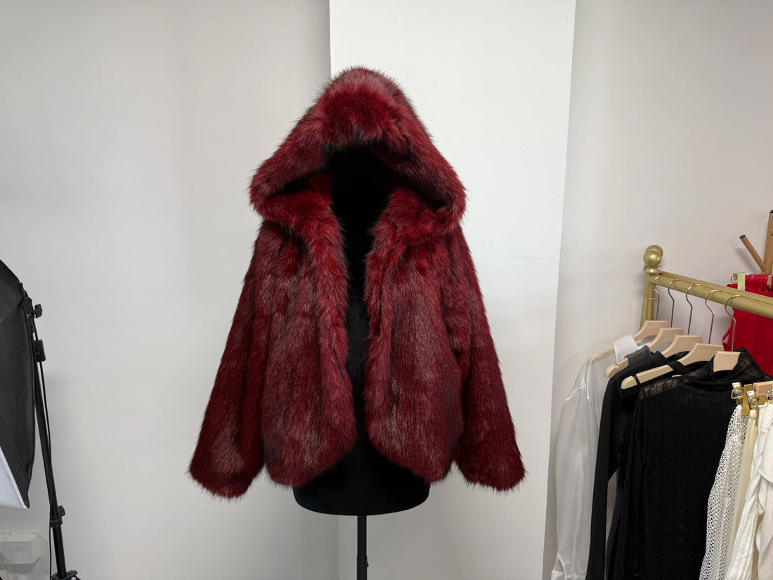 Cropped Faux Fur Bomber Jacket