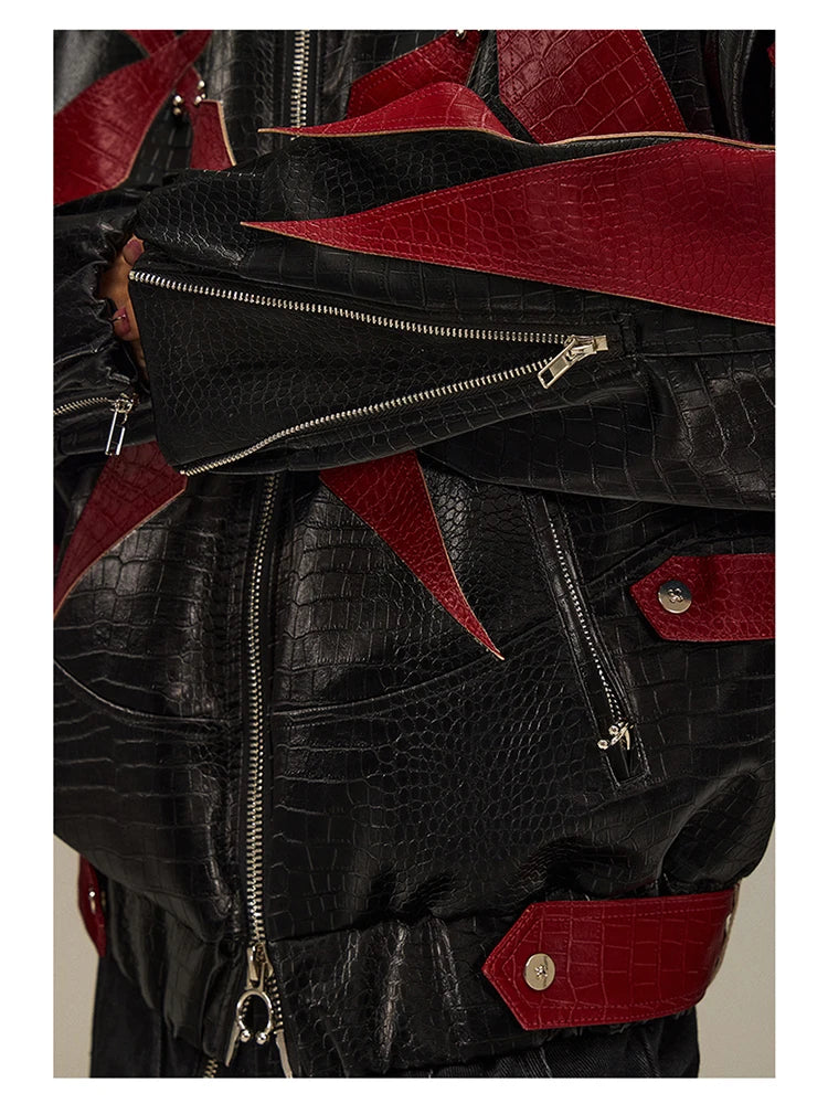 Mens Crocodile Faux Leather Jacket