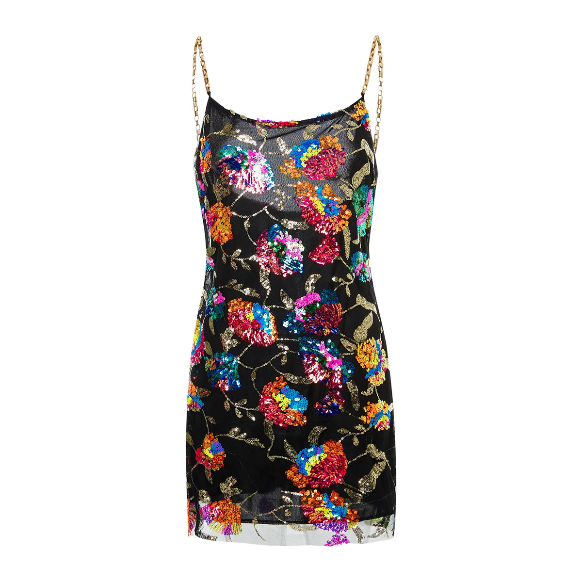 Backless Embellished Chain Strap Dress - Festigal