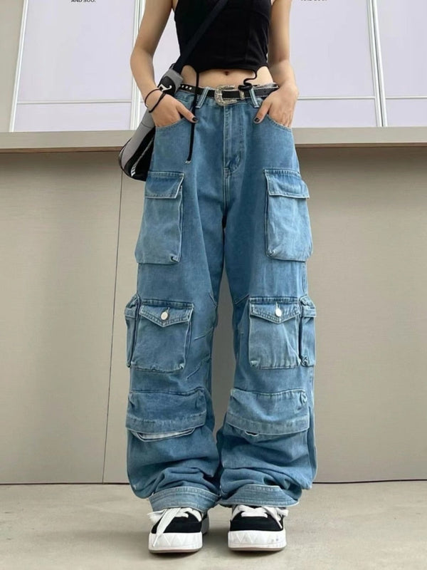 Heavy Duty Multi-Pocket Over Washed Cargo Pants - Festigal