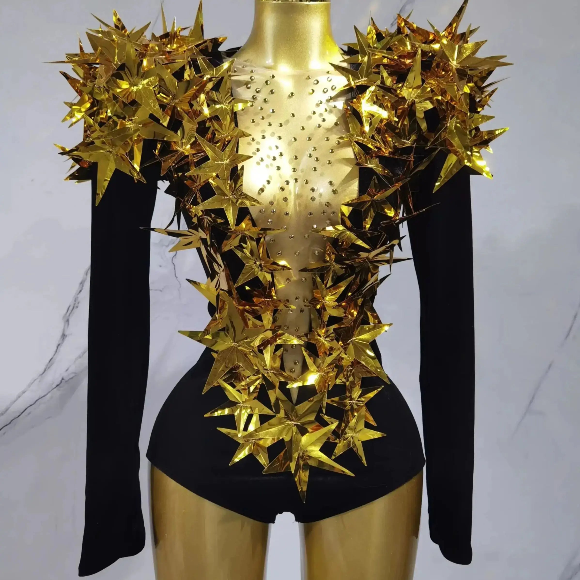 Heavily Embellished Star Bodysuit