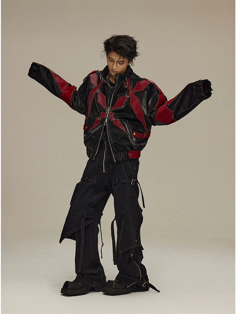 Mens Crocodile Faux Leather Jacket