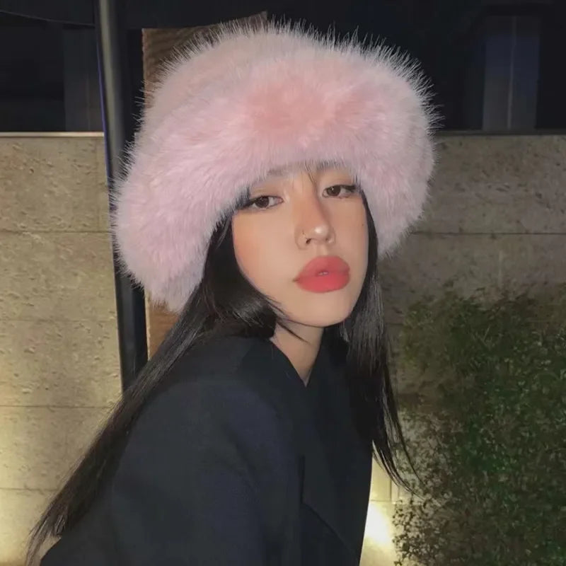 Faux Fur Bucket Hats - Festigal