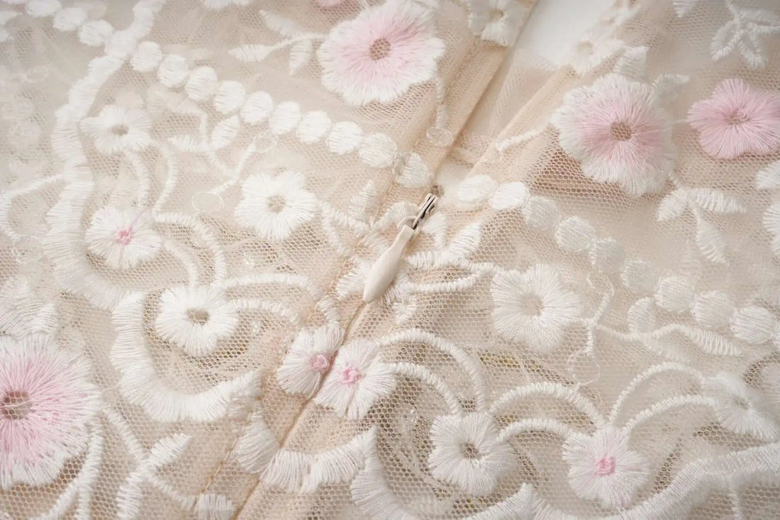 Floral Ruffled Embroidered Maxi Dress