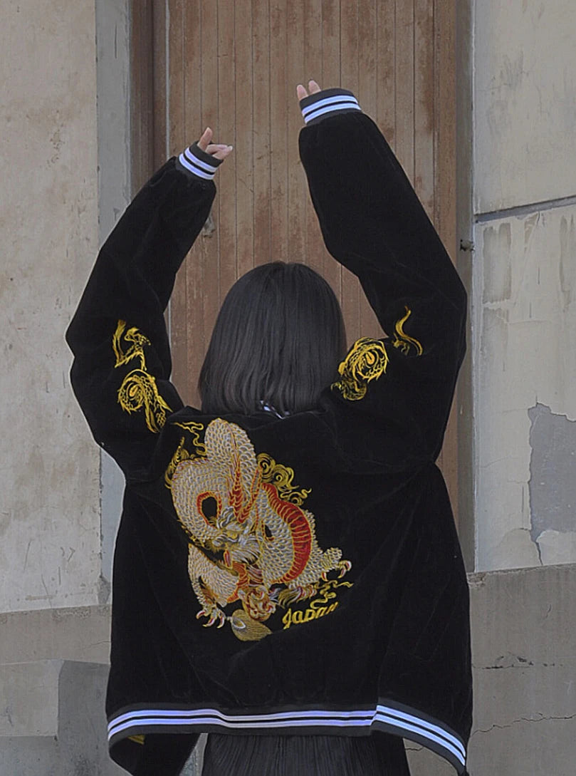 Men's Embroidered Japanese Dragon Jacket - Festigal