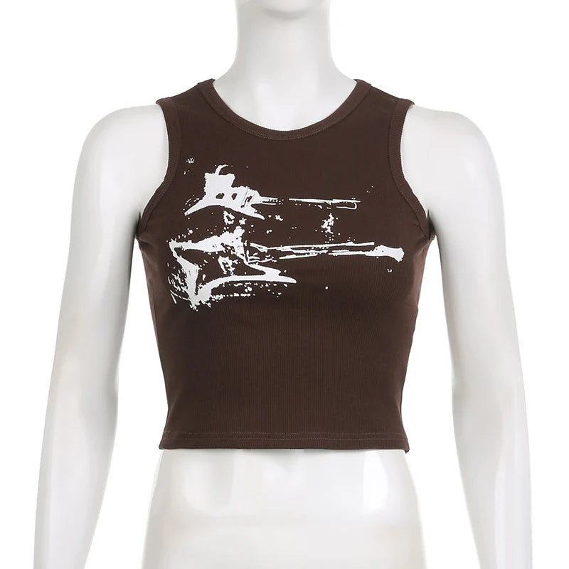 Guitar Print Tank Top - Festigal