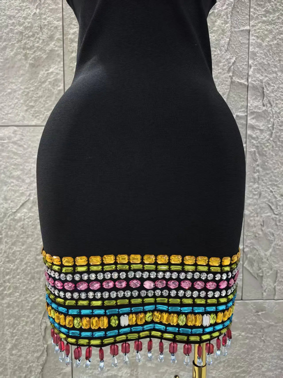 Gem Embellished Bodycon Dress - Festigal