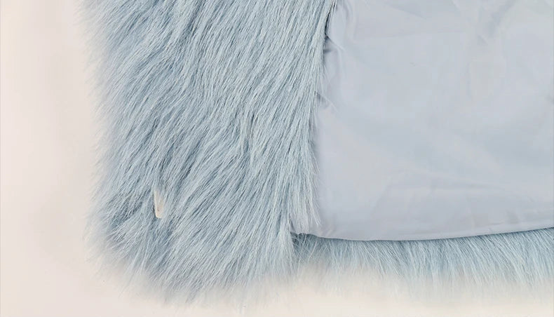 Faux Fur Oversized Collar Coat - Festigal