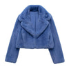 Blue For You Faux Fur Short Waist Jacket - Festigal