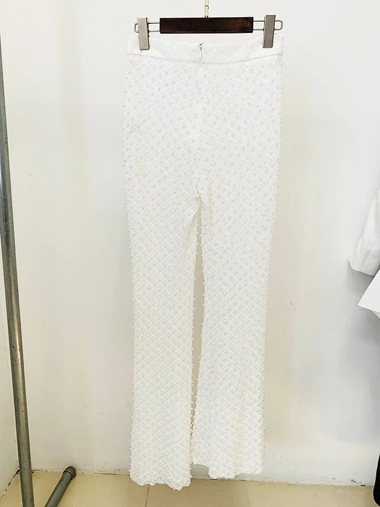 Gauze Beaded Sequin Flares - Festigal