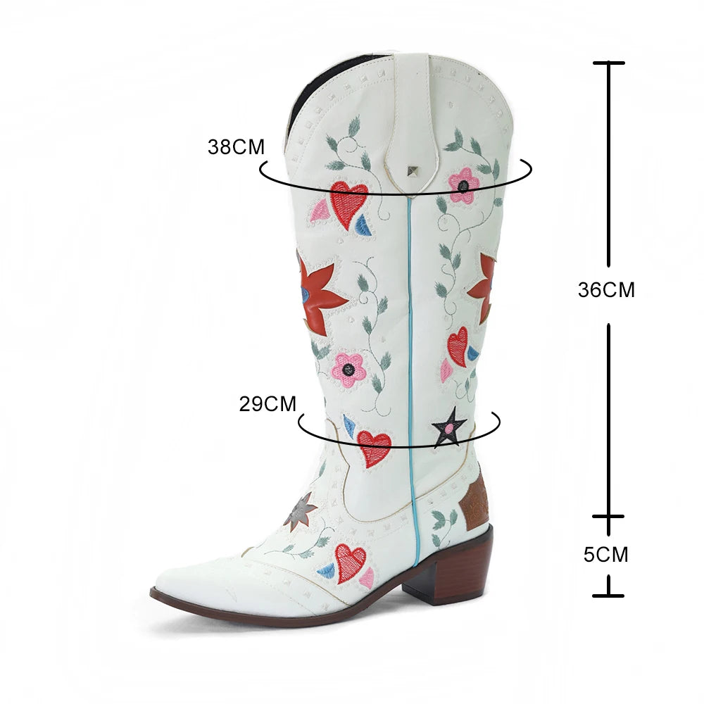 Embroidered Western Cowboy Boots - Festigal