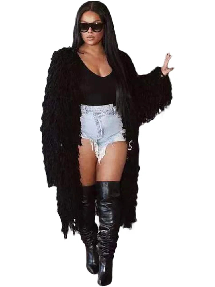 Oversized Tassel Cardigan - Festigal