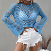 Dramatic Mesh Flare Sleeve Crop Top Pullover - Festigal