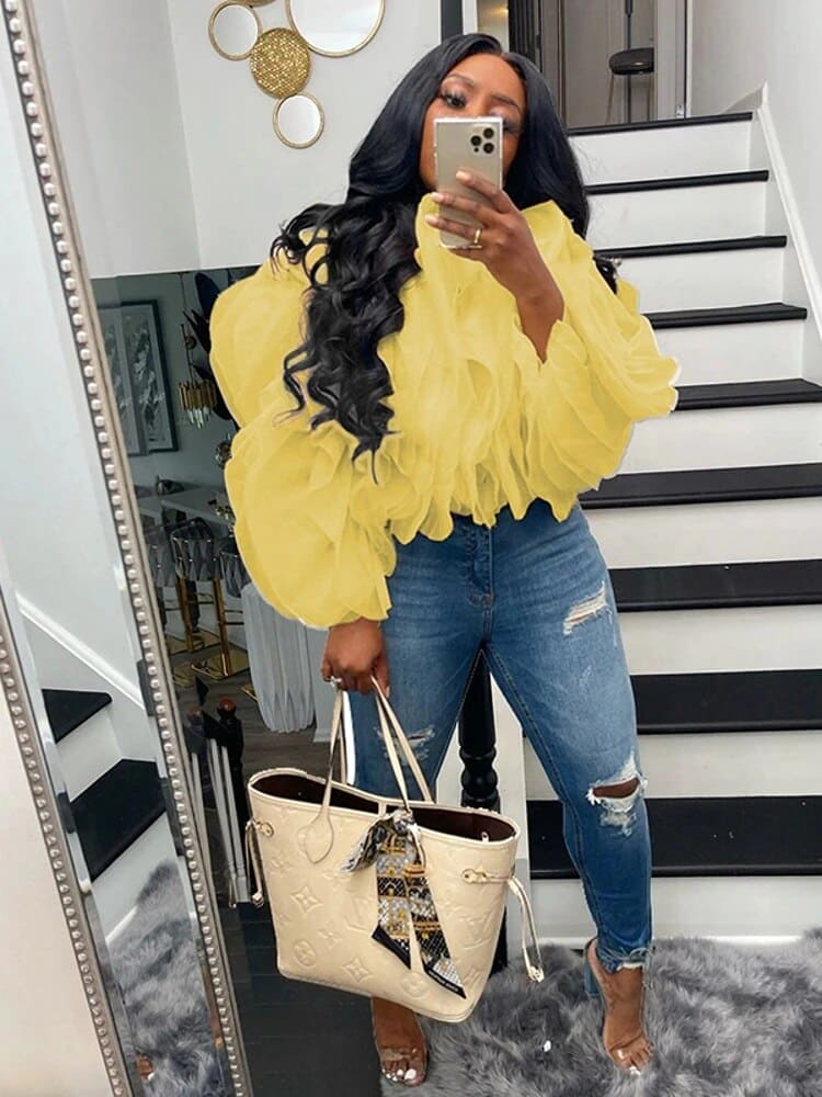 Exaggerated Chiffon Blouse - Festigal