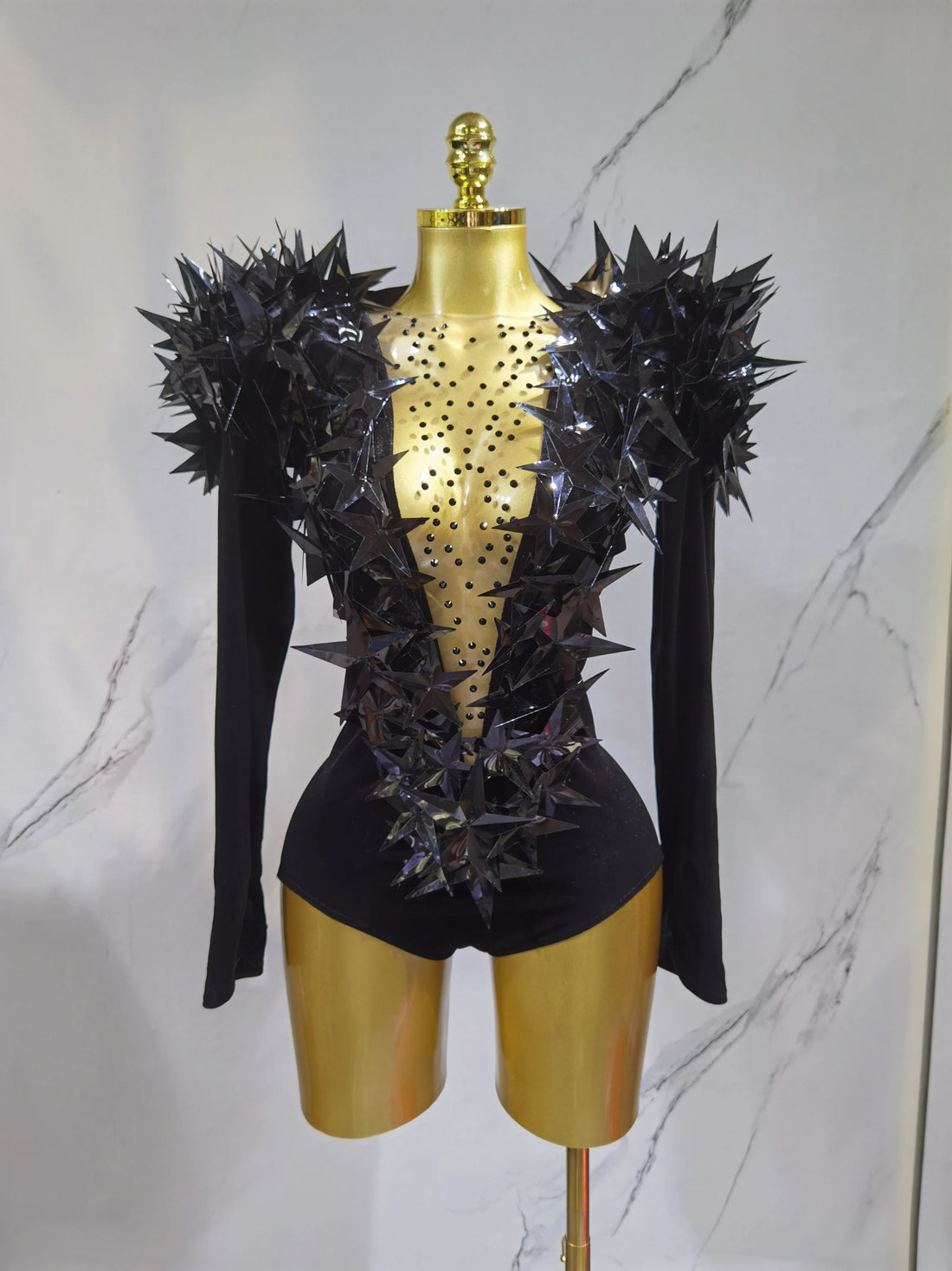 Heavily Embellished Star Bodysuit