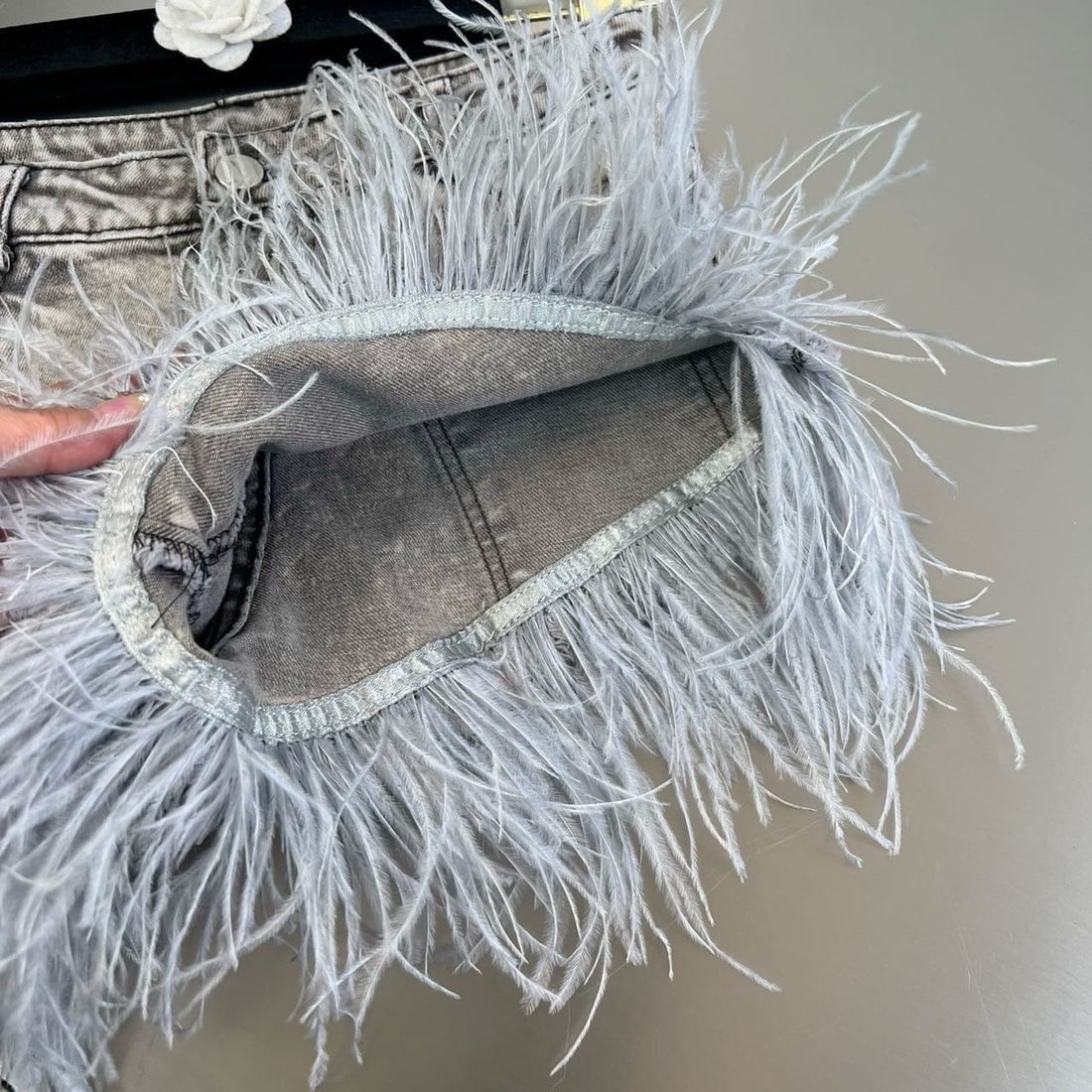 Overwashed Denim Feathery Shorts - Festigal