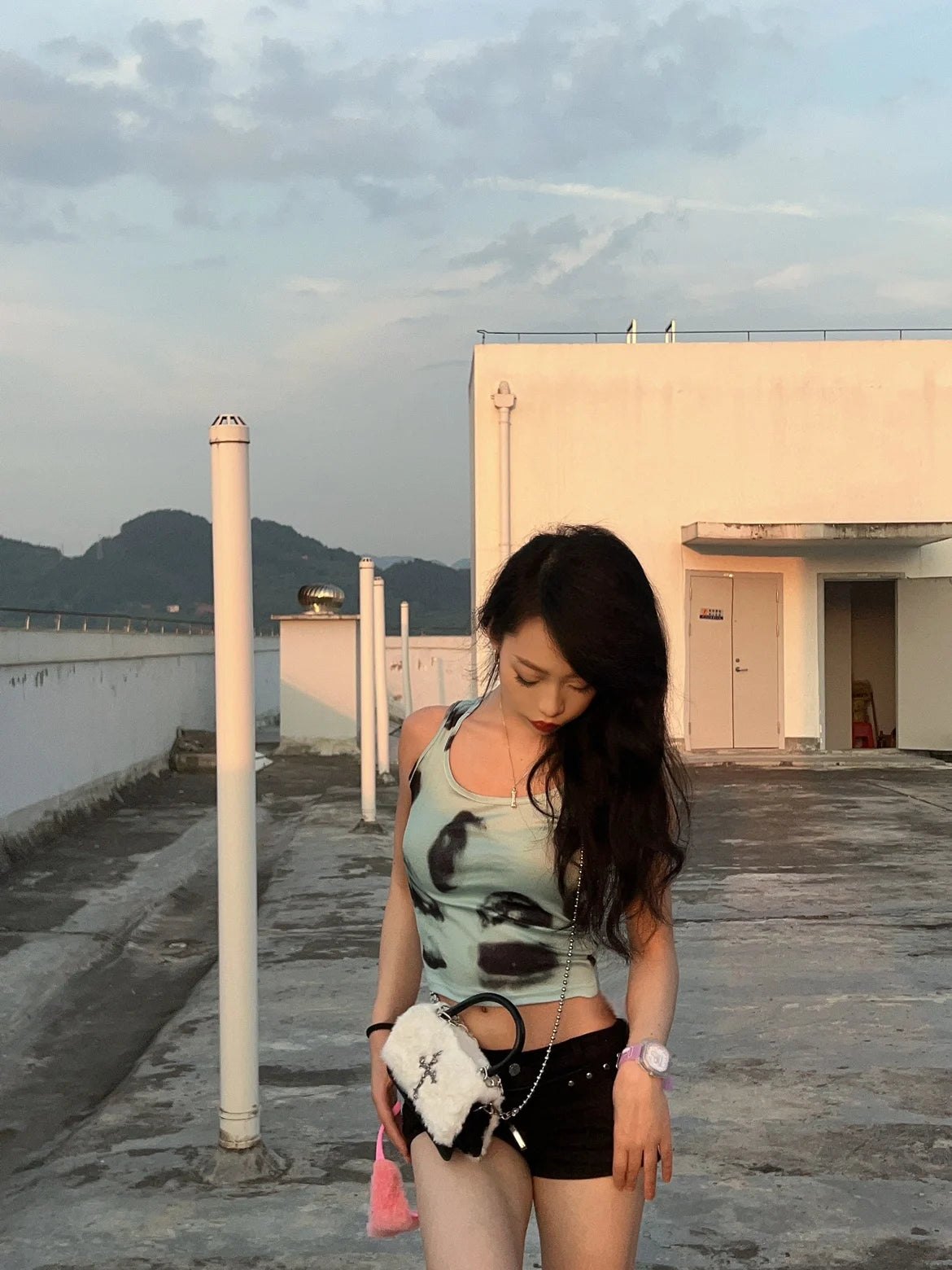 Faux Fur Gothic Crossbody Bag - Festigal