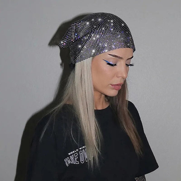 Rihanna Style Rhinestone Bandana - Festigal