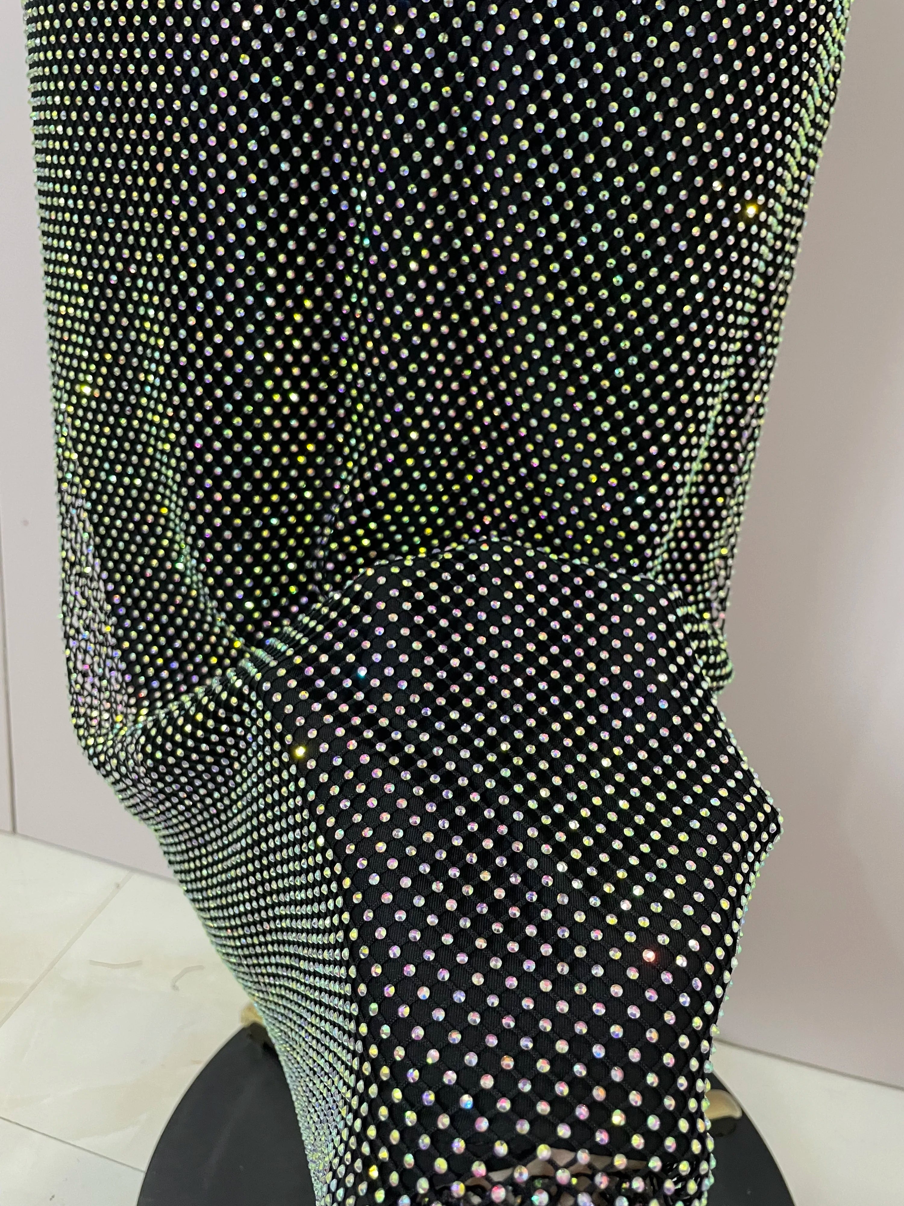 Asymmetrical Glitter Top & Maxi Skirt Set - Festigal