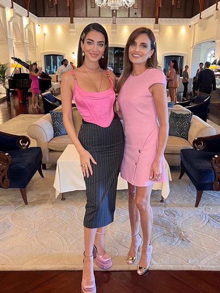 Gwen Pink Crop Corset - Festigal