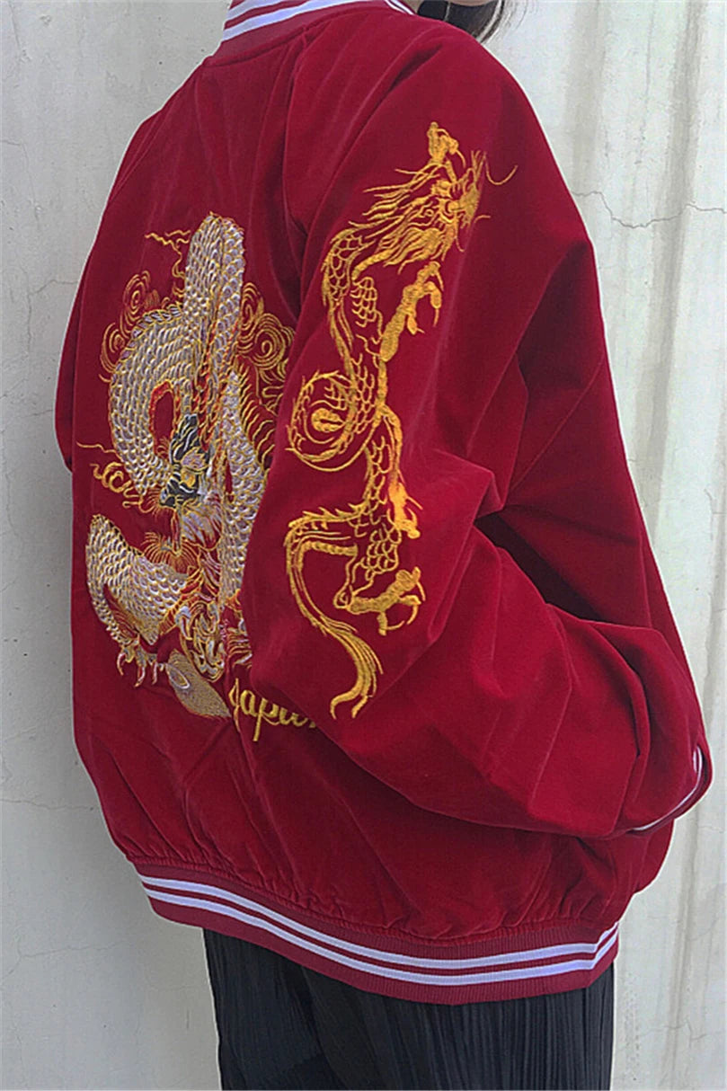 Men's Embroidered Japanese Dragon Jacket - Festigal