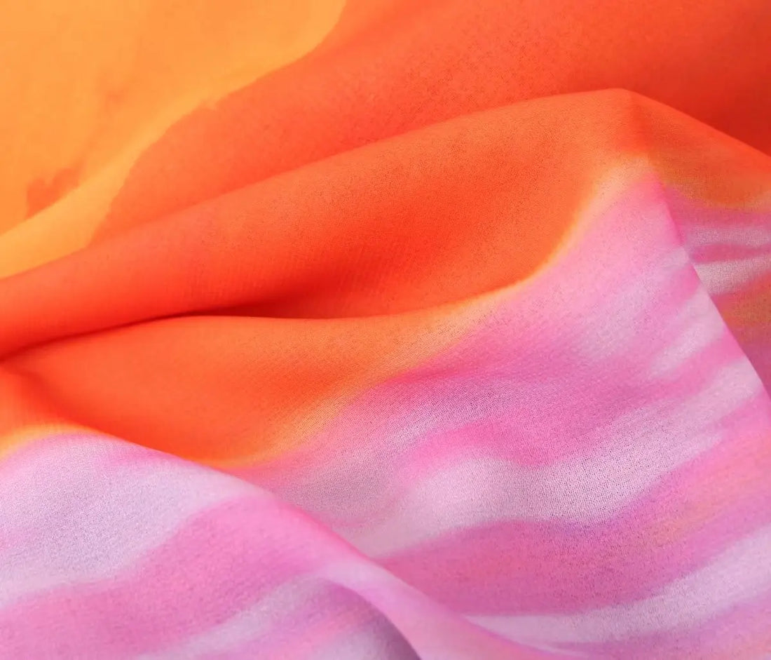 One Shoulder Orange Gradient Dress - Festigal