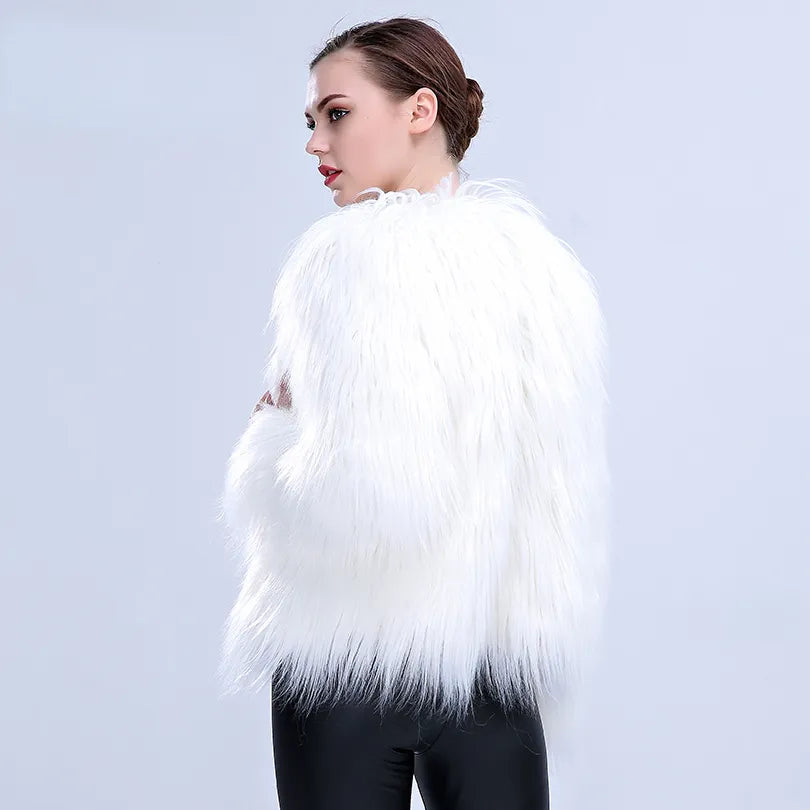 Fluffy Faux Fur LED Light Up Jacket - Festigal